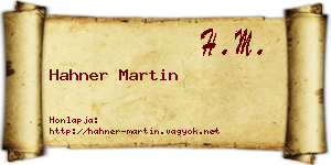 Hahner Martin névjegykártya