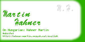 martin hahner business card